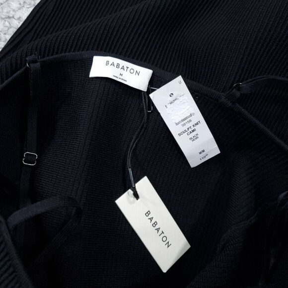 Aritzia Babaton Sculpt Knit Cami Mini Dress Black Stretch Size Medium - Picture 4 of 8